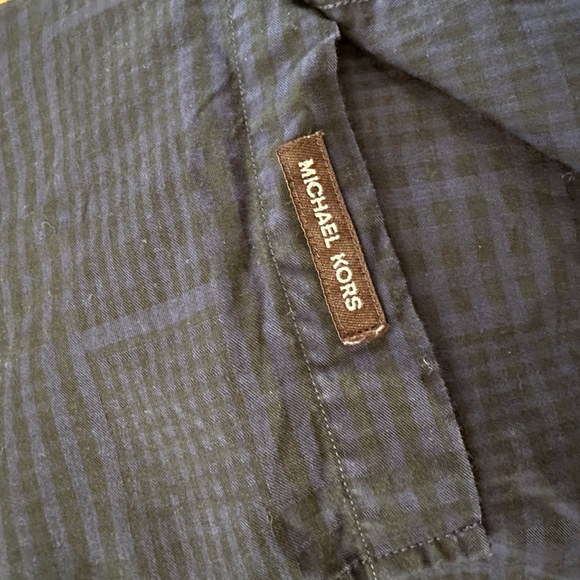 Michael Kors Blue Plaid Slim Fit Men’s Button down Small - Picture 9 of 10